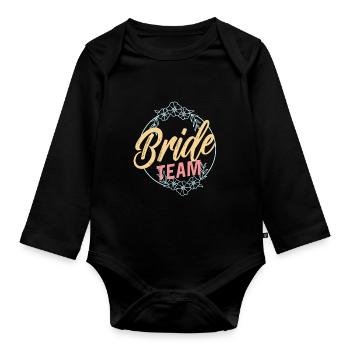 Team Braut Party Hochzeit Bräute Heiraten - Baby Bio-Langarm-Body - Schwarz - Vorne