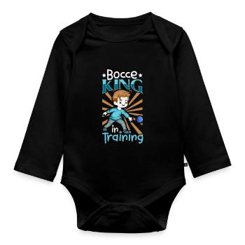 Bocce King in Training - Boccia - Organic Longsleeve Baby Bodysuit - black - Front