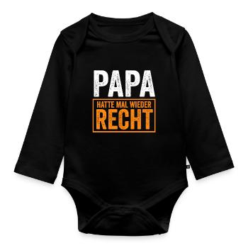 Vater Vatertag Papa - Baby Bio-Langarm-Body - Schwarz - Vorne