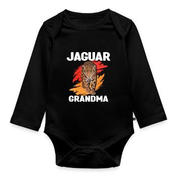 Jaguar Mamie - Body Bébé bio manches longues - noir - Devant