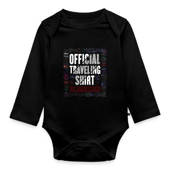 Stamp Flight Travel Holiday Cruise - Organic Longsleeve Baby Bodysuit - black - Front