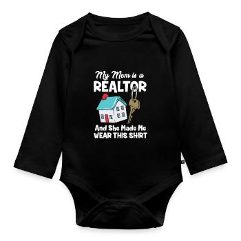 Meine Mutter ist Maklerin Immobilienmaklerin - Baby Bio-Langarm-Body - Schwarz - Vorne