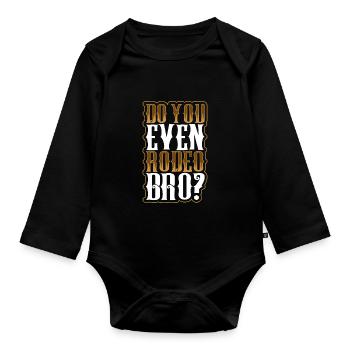 Cowboy Barn Bull Rider Rodeo Country Western - Baby Bio-Langarm-Body - Schwarz - Vorne
