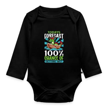 Heute wird es nass - Drachenboot - Baby Bio-Langarm-Body - Schwarz - Vorne