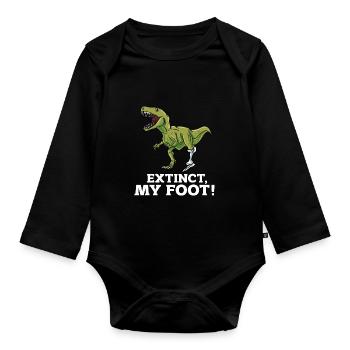 Ein Bein Witz Humor Geschenk - Baby Bio-Langarm-Body - Schwarz - Vorne