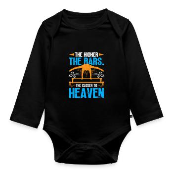 Gymnast funny Workout - Organic Longsleeve Baby Bodysuit - black - Front