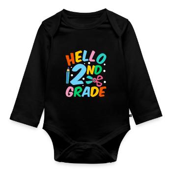 Bonjour 2e année deuxième année deuxième année - Body Bébé bio manches longues - noir - Devant