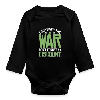 Rentner Rente Lustig Dont Forget My Discount - Baby Bio-Langarm-Body - Schwarz - Vorne