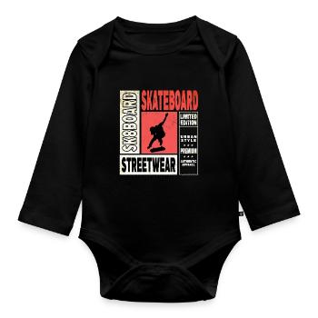 Skateboarding Skate Skater Skateboard Sk8 Trick - Organic Longsleeve Baby Bodysuit - black - Front