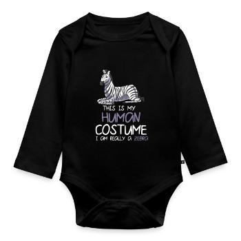 Zebra - Baby Bio-Langarm-Body - Schwarz - Vorne