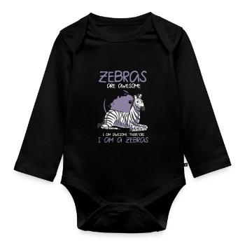 Zebra - Baby Bio-Langarm-Body - Schwarz - Vorne