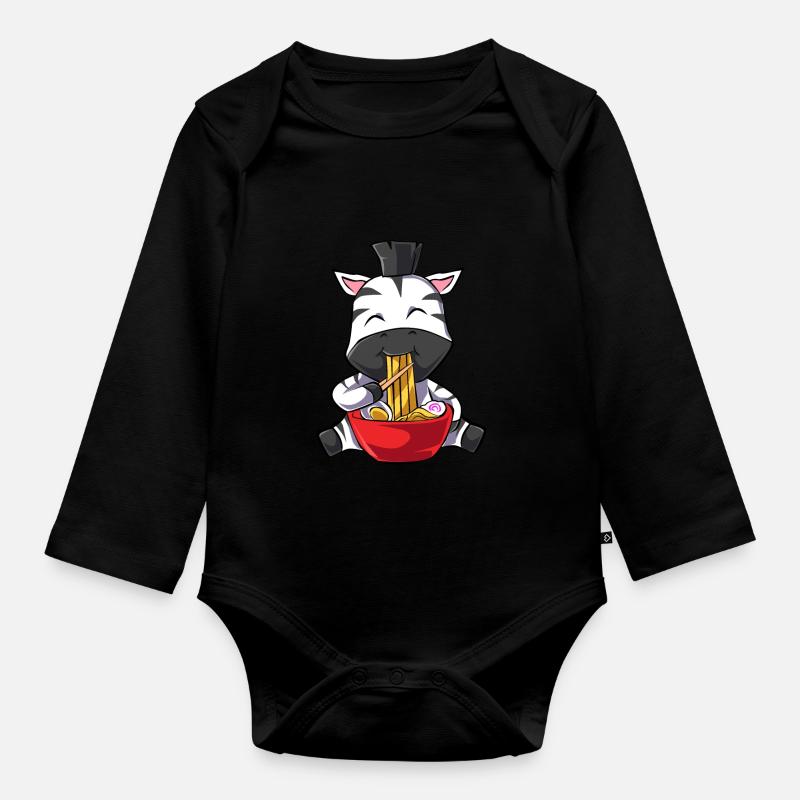 Zebra - Baby Bio-Langarm-Body - Schwarz
