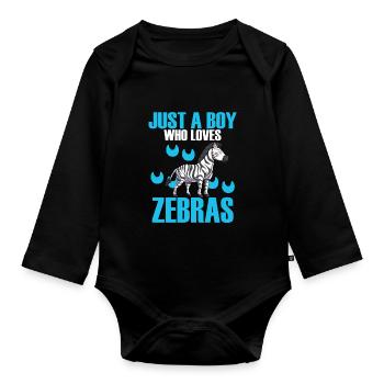 Zebra - Baby Bio-Langarm-Body - Schwarz - Vorne