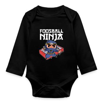 Foosball Ninja Table Soccer Foosball Cool Player - Baby Bio-Langarm-Body - Schwarz - Vorne