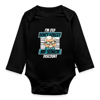 Pensioner Pension Senior - Organic Longsleeve Baby Bodysuit - black - Front