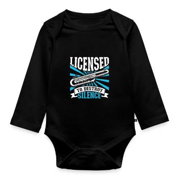 Lizenz zum Krach machen - Kontrafagott - Baby Bio-Langarm-Body - Schwarz - Vorne