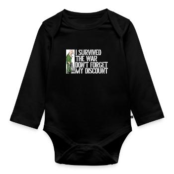 Rentner Rente Lustig Dont Forget My Discount - Baby Bio-Langarm-Body - Schwarz - Vorne