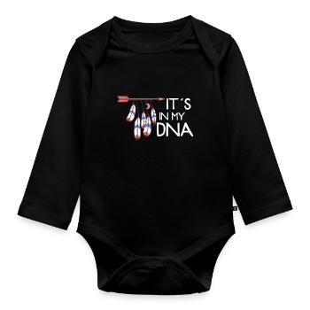 Indian Aborigines History Of The Indigenous People - Organic Longsleeve Baby Bodysuit - black - Front