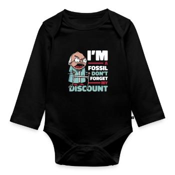 Rentner Rente Humor Dont Forget My Discount - Baby Bio-Langarm-Body - Schwarz - Vorne