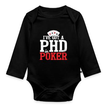 Funny Poker Night Gambling Casino - Body Bébé bio manches longues - noir - Devant
