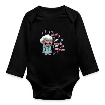 Pensioner Pension Humor - Organic Longsleeve Baby Bodysuit - black - Front