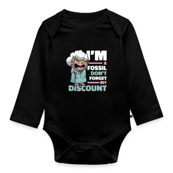 Pensioner Pension Humor - Organic Longsleeve Baby Bodysuit - black - Front