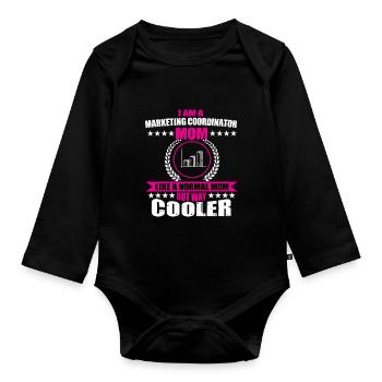 Funny Marketing Coordinator Mom - Organic Longsleeve Baby Bodysuit - black - Front