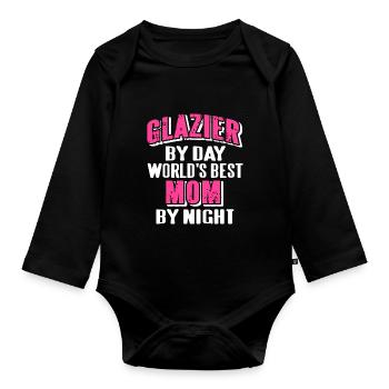 Glazier By Day World’s Best Mom By Night Funny - Body Bébé bio manches longues - noir - Devant