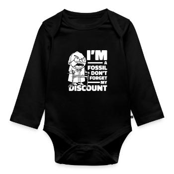 Rentner Rente Dont Forget My Discount - Baby Bio-Langarm-Body - Schwarz - Vorne