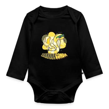 Bananaconda Banane Fruit Fruit Fruit - Body Bébé bio manches longues - noir - Devant