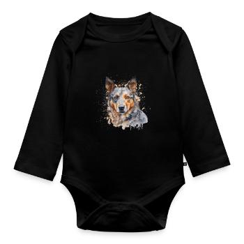 Bouvier australien - Body Bébé bio manches longues - noir - Devant
