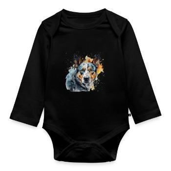 Bouvier australien - Body Bébé bio manches longues - noir - Devant