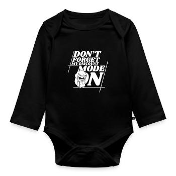 Pension de retraité drôle N’oubliez pas ma réduction - Body Bébé bio manches longues - noir - Devant