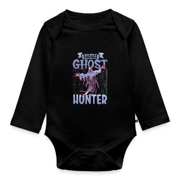 Recherche paranormale Halloween Ghost Hunter - Body Bébé bio manches longues - noir - Devant