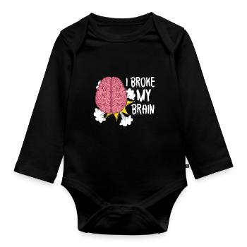 Brain Surgery Joke Brain Surgery Awareness Gift - Organic Longsleeve Baby Bodysuit - black - Front