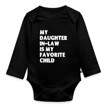 Meine Schwiegertochter ist mein Lieblingskind - Baby Bio-Langarm-Body - Schwarz - Vorne