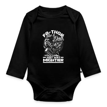 FA-THOR comme un père juste un Viking beaucoup plus puissant - Body Bébé bio manches longues - noir - Devant