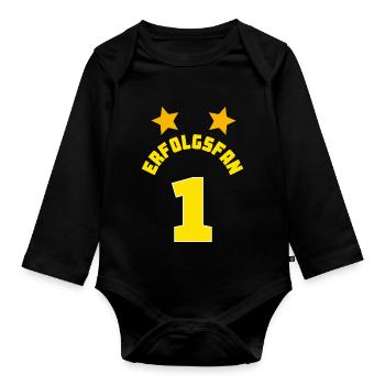 Erfolgsfan - macht sichtbar, was offensichtlich is - Baby Bio-Langarm-Body - Schwarz - Vorne