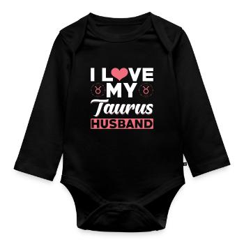 Ich Liebe meinen Stier Ehemann - Baby Bio-Langarm-Body - Schwarz - Vorne