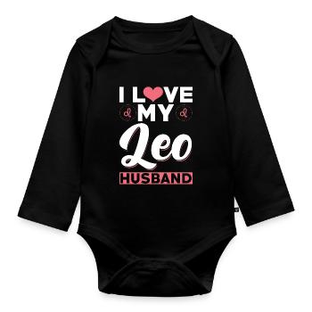 Ich Liebe meinen Löwe Ehemann - Baby Bio-Langarm-Body - Schwarz - Vorne