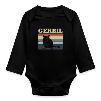 Gerbille - Body Bébé bio manches longues - noir - Devant
