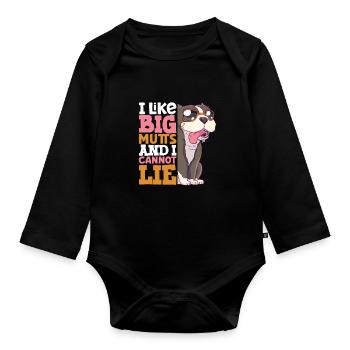 french bulldog english bulldog dog lover bulldog - Baby Bio-Langarm-Body - Schwarz - Vorne