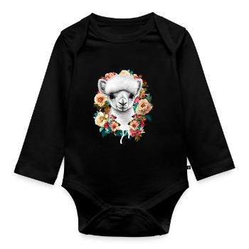 Alpaka - Baby Bio-Langarm-Body - Schwarz - Vorne