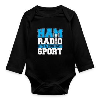 Amateur Radio Operator Ham Radio It's A Contact Sp - Baby Bio-Langarm-Body - Schwarz - Vorne