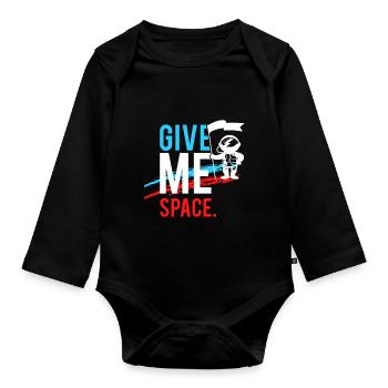 Give me Space Artwork - Baby Bio-Langarm-Body - Schwarz - Vorne