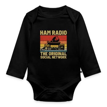 Ham Radio The Original Social Network Retro Signal - Organic Longsleeve Baby Bodysuit - black - Front