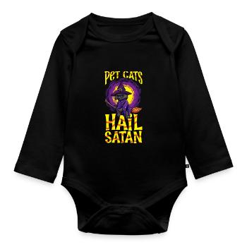 Hexe Okkult Gothic Dunkel Satanisch Unheilige - Baby Bio-Langarm-Body - Schwarz - Vorne