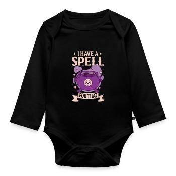 Hexe Okkult Gothic Dunkel Satanisch Unheilige - Baby Bio-Langarm-Body - Schwarz - Vorne