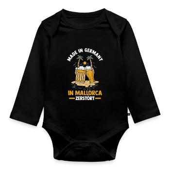 Party Urlaub Mallorca - Baby Bio-Langarm-Body - Schwarz - Vorne