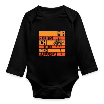Party Urlaub Mallorca - Baby Bio-Langarm-Body - Schwarz - Vorne
